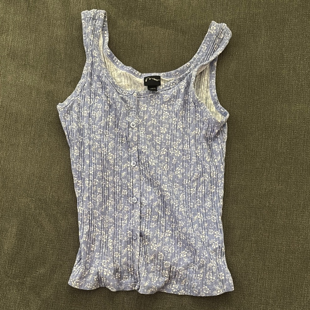 Art Class Gray Ribbed Sleeveless Tank Top